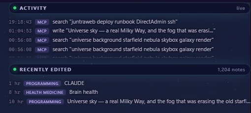 Live activity feed